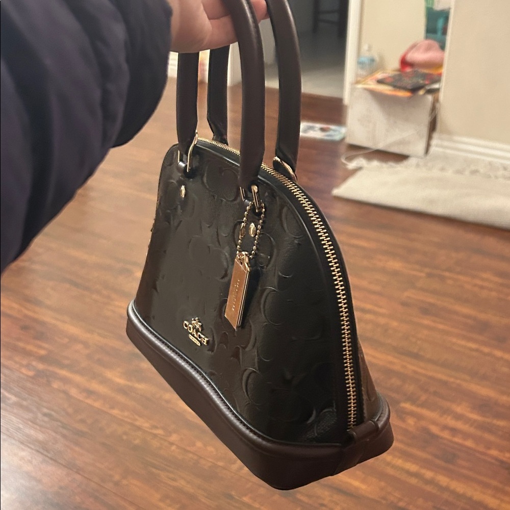New! Coach Black and Brown Signature Satchel - Picture 2 of 5